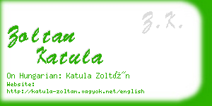 zoltan katula business card